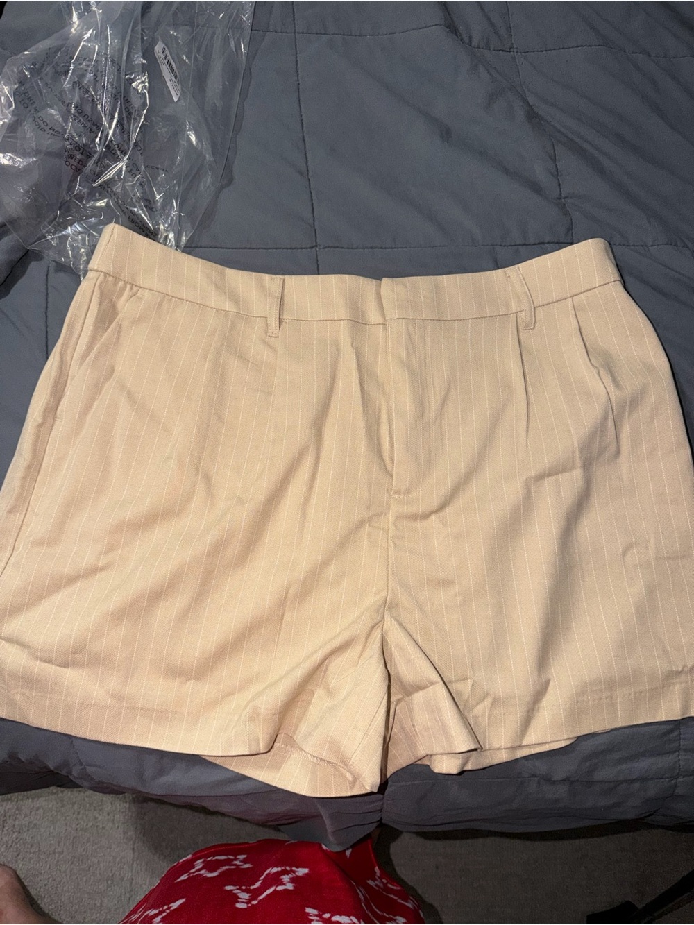 Kohl's Beige Pinstripe Bermuda Shorts